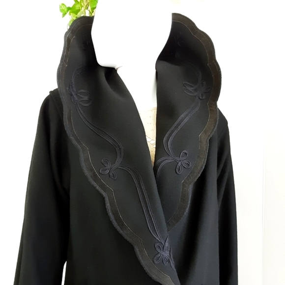 VTG DAVID BENJAMIN Double Breast 100% Wool Wide Suede Trim Collar Coat - Picture 9 of 12